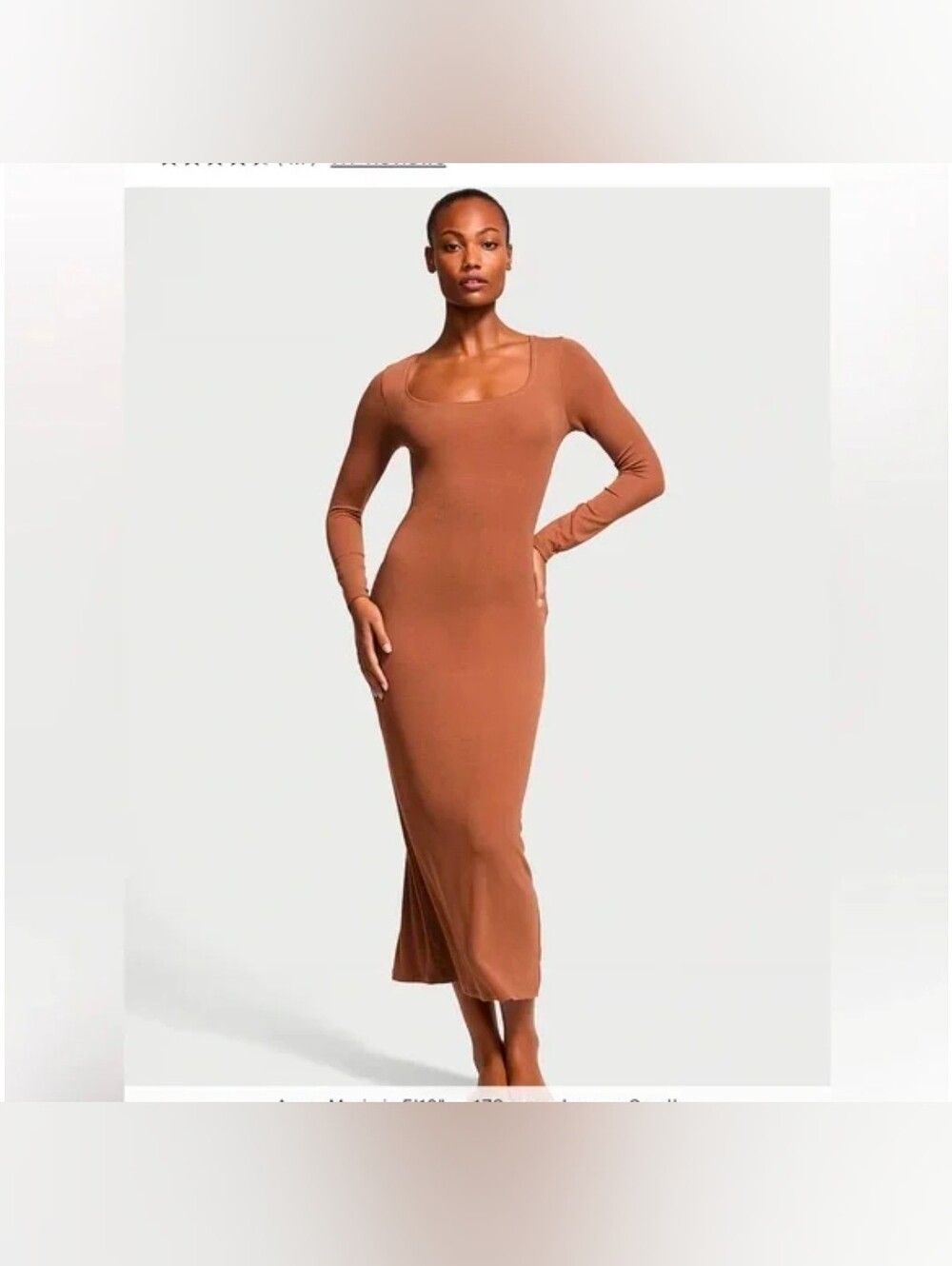 New XL Victorias Secret Ribbed Modal Long Sleeve Slip Dress Soft Brown Beige NWT
